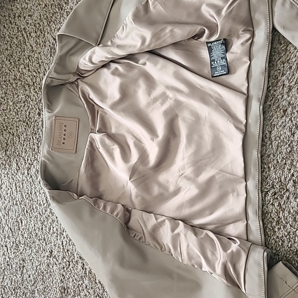 Blank NYC Cream Vegan Leather Moto Jacket Asymmetrical Zipper - Picture 4 of 6